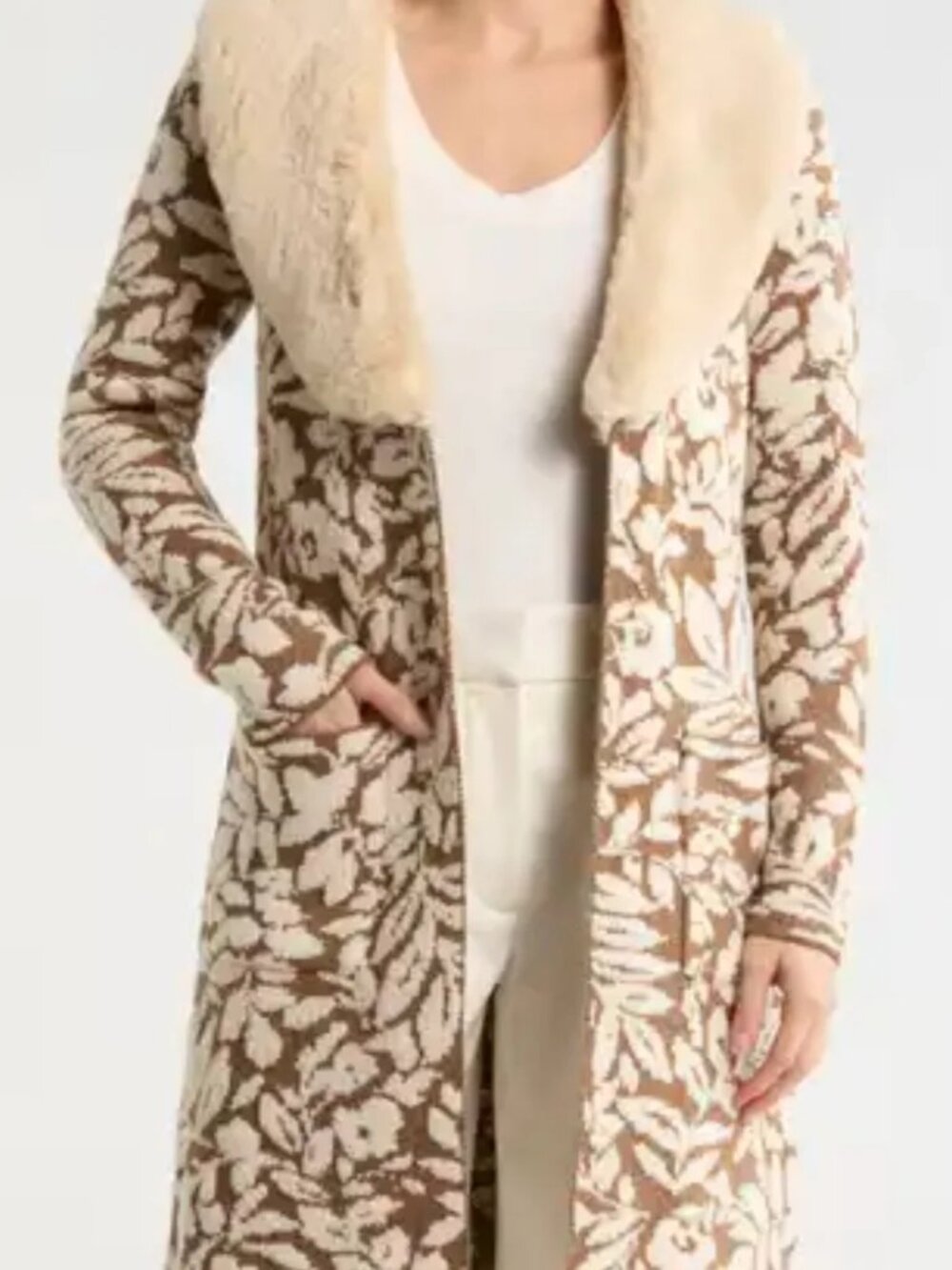 Happily Grey Floral Duster Sweater
